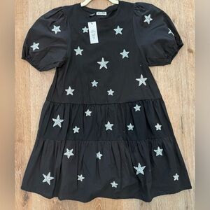 Black rhinestone star dress size small new with tags